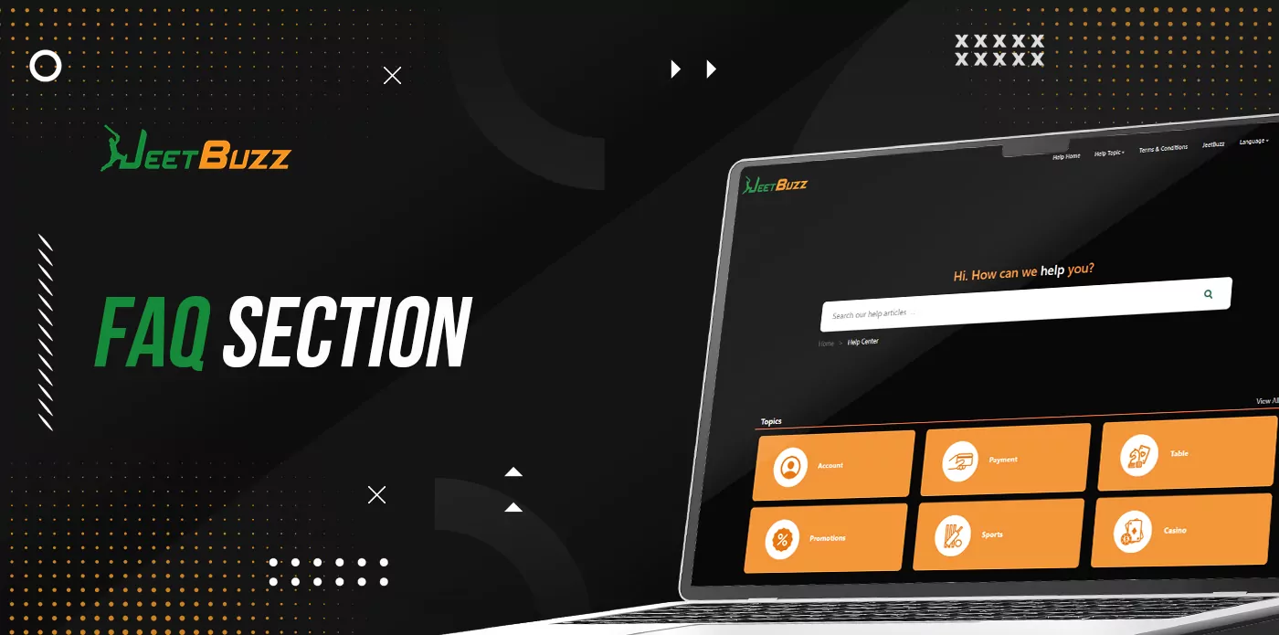 Q&A section on the Jeetbuzz online casino website 